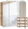 Lomadox Badezimmer Spiegelschrank 80 cm, LED-Beleuchtung, Wotan Eiche Nb. Nb, 3-türig, B/H/T ca. 80/75-80/16 cm