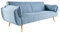 invicta INTERIOR Design Schlafsofa DIVANI 220cm hellblau Bettfunktion 3er Sofa Scandinavian Design Schlafcouch Schlaffunktion Couch