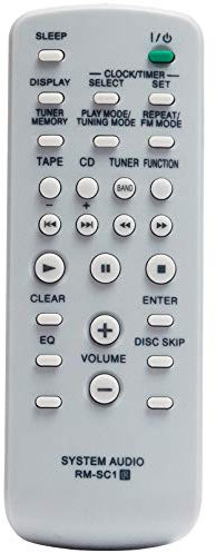 ALLIMITY RM-SC1 Télécommande Remplacer pour Sony Mini Hi-FI Component System MHC-GX450 MHC-GX250 CMT-GPX5 CMT-NE3 MHC-RG100 MHC-RG121 RMSC1