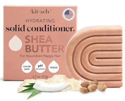Kitsch Nourishing Conditioner Bar Set for Hair w/Shea Butter | Solid Bar Conditioner | Moisture for Dry Hair | Eco-Friendly | Zero Waste | Works w/Natural Shampoo Bar | 3 oz