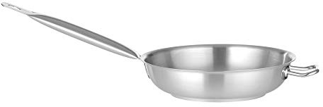 Chef de Cuisine 831571 Edelstahl-Bratpfanne mit Griff, 10 l Fassungsvermögen, 400 mm Durchmesser x 80 mm Höhe