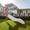 Moovere Tumbona de Exterior de Diseño Piscina del Hotel Club de Playa Jardín Blanca Apilable y Súper Resistente a la Intemperie