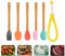 Mini Silicone Spatula Set Bamboo Handle Baking Scrapers Heat Resistant Turner Jar Spatula Barbecue Brush Whisk Egg Milk Blender for Baking Frosting Mixing Cooking6 Pcs Mini Silicone Spatula Set