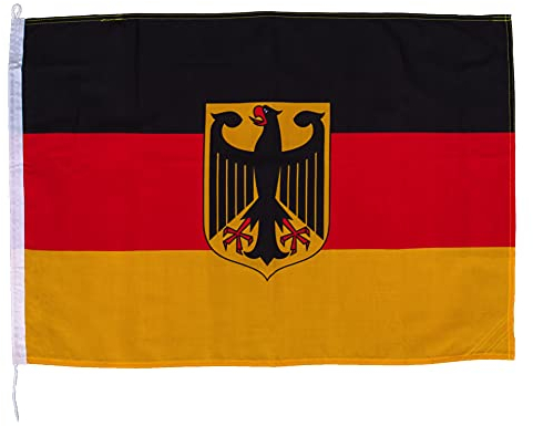 Netflags Flagge Deutschland mit Adler, Bundeswappen, Schiffsflagge mit 160 g/qm Stoffgewicht (150 x 250 cm)
