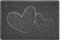 Nicoman Double Heart Embossed Shape Door Mat Dirt Trapper PVC Spaghetti Mat Washable Quick Drying Barrier Doormat-Dark Grey (Watertight Rubber-Back)-Small (60x40cm)