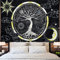 Betylifoy Psychedelic Mond und Sonne Tapisserie Baum des Lebens Wandbehang Tapisserie Schwarz und Weiß Galaxie Wandteppich Hippie Wand Kunst Tuch für Schlafzimmer (Sonne, 148x200cm)