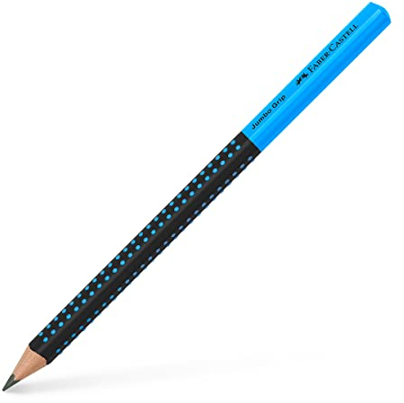 FABER-CASTELL 511910 - Bleistift Jumbo Grip Two Tone, Härtegrad HB, schwarz-blau, 1 Stück