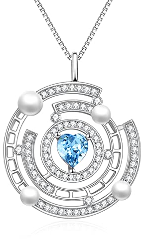 VENACOLY Universum Kette Sterling Silber Planet Anhänger Halskette Galaxy Schmuck Valentinstag Weihnachten Geburtstag Geschenk für Damen Muttertag Geschenk für Mama