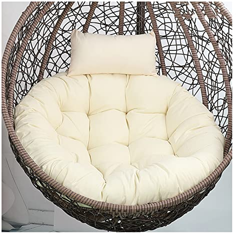 PPGE Sitzkissen für Hängesessel, Hängestuhl Kissen Rund, Hängendes Ei Stuhlkissen Dicker, Schaukel Hängekorb, , Auflage Outdoor/Indoor Hängekör(Size:125 cm, Color:Beige)