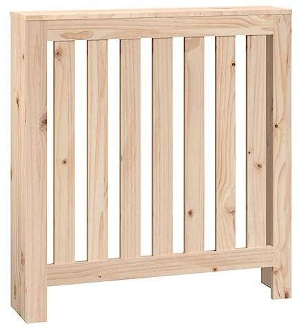 vidaXL Heizkörperverkleidung Lamellen-Design Heizungsabdeckung Heizungsverkleidung Heizung Abdeckung Heizkörper 79,5x19x84cm Massivholz Kiefer