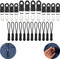 Tiralampo per riparazione, 24 set, 12 x linguette in nylon, 8 + 4 x tiralampo, tiralampo, cursore per valigia, zaino, borsa, linguette per cursore tiralampo