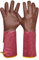 Gebol Damascena | 1 Paar | Größe M (Gr 8) | Rosenhandschuh | Echtleder mit Dornenschutz-Stulpe | robuster Gartenhandschuh | weiches Ziegenleder für maximale Bewegungsfreiheit | für Damen | braun, rosa