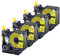 Cruxer 4 Stück Ersatz für Rhino A18058 18058 19 mm Schrumpfschlauch, schwarz auf gelb, Industriedraht, Etikettenband für Rhino 4200, Rhino 5000, Rhino 5200, Rhino 6000 Etikettenhersteller