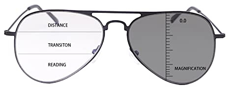 MIRYEA Photochrome Progressive Multifokus Lesebrille Multifokal Leser Übergang Sonnenbrillen für Männer Frauen UV-Schutz Sonnenbrille Blaulicht blockierende Computerbrille Brille Anti-Glanz Brillen