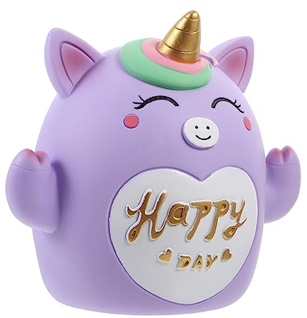 Homoyoyo Kasten Einhorn Sparschwein Einhorn-münzenspardose Sparschwein-Box Tischfigur Einhorn Regenbogen-geldbank Tiermünzbank Wohnkultur Kind PVC Karikatur Dekorationen Violett
