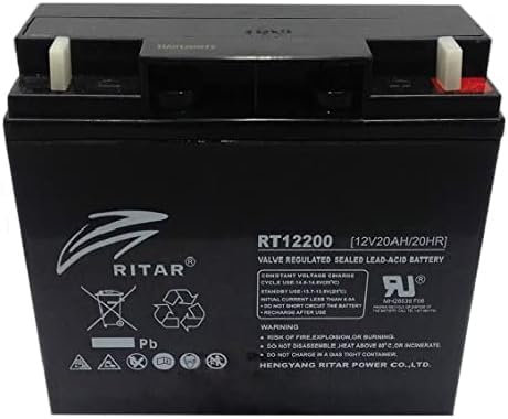 RITAR 12V 20Ah Sealed AGM Lead Acid Battery (Same Size as 17,18,and 19ah)