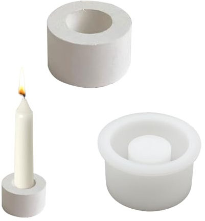 YEJAHY Silikonform Kerzenhalter, Halloween DIY Gießform Kerzenhalter, zum Ausgießen mit Kreativ Beton, Art Resin Gießharz(Runde1)