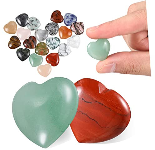 RORPOIR 20pièces Pierres Crystallines Forme De Cœur Petits Galets Décoratifs pour Décoration De Vase Et Projets Couleurs Aléatoires