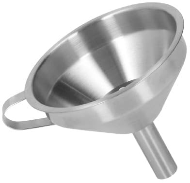 YSAMAX Stainless Steel Funnel, Handle Detachable Strainer, Easy to Store with Ring Holder, 200 Mesh Filter Metal Funnel, Kitchen Funnels for Filling Bottles, (16 CM)