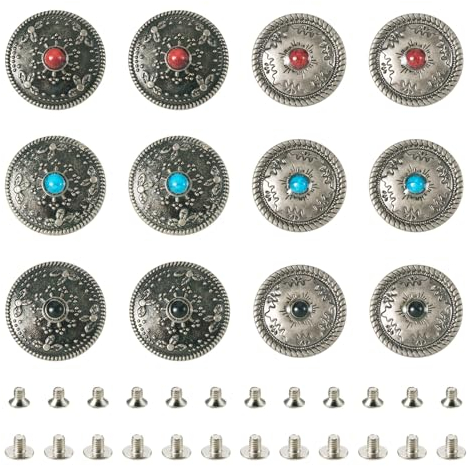 PandaHall 12 Schraubnieten, Kunst-Türkis, Nieten, Schnalle, Dekoration, Nieten für Geldbörse, Handtasche, Schuhe, Leder, Kleidung, Gürtel