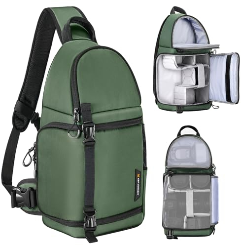 K&F Concept Kamera-Umhängetasche, wasserdichte Kamera-Reisetasche, Foto-Rucksack, Kamera-Umhängetasche mit Regenschutz