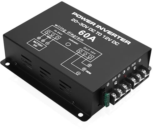 MEIRIYFA Convertisseur d'alimentation CC 24 V vers 12 V 60 A DC Step Down 24 V vers 12 V 720 W Grande alimentation Convertisseur de tension auto Convertisseur électrique Buck Transformateur Réducteur