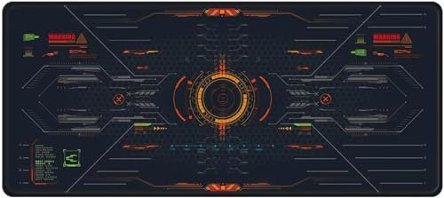 Gaming Mauspad XXL Orange Geometrie Mousepad Groß 1000x500x3mm Verlängertes Großes Schreibtischauflage mit rutschfeste Basis und genähte Kante für PC, Laptop