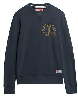 Superdry Herren Track & Field Sweatshirt mit Rundhalsausschnitt und Grafik Finster Marineblau XL