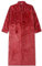 Accappatoio da uomo in spugna senza cappuccio | Accappatoio da casa da uomo caldo | vestaglia lunga invernale con cerniera loungewear in velluto morbido cappotto termico, Colore: rosso, M