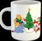 Winnie Puuh Weihnachtstasse, rosa Text, 300 ml, spülmaschinen- und mikrowellengeeignet (Keramik)