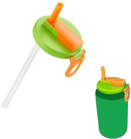 Can Lids for Fizzy Drinks With Straw - Leakproof Covers for Soda, Beer, Juice - Standard Canned Beverage Fit (Green, Matte Texture)