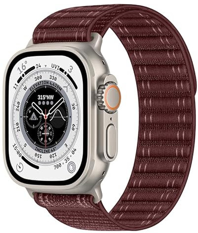 Compatible with Apple Watch Strap 42mm 41mm 40mm 38mm Women Men, Braided Strap Sport Loop Band for IWatch Series 10 9 8 7 6 5 4 3/SE 2/SE (Wine Red, 38/40/41/42mm)