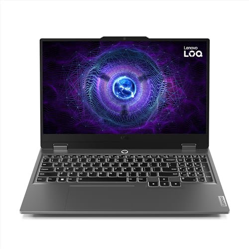 Lenovo LOQ 15IAX9 - Ordinateur Portable Gaming 15.6'' FHD 144Hz (Intel Core i5-12450HX, RAM 2x12Go, SSD 512Go, NVIDIA RTX 4060 8Go, Windows 11 Home) Clavier rétroéclairé AZERTY - Gris