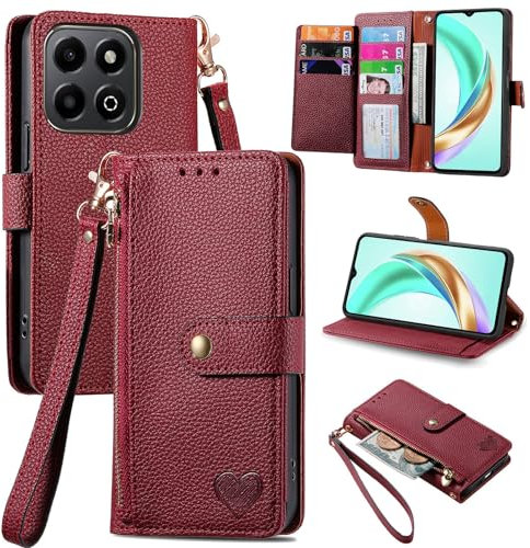 Rfvzubemok Compatible avec Tecno Spark 20 Pro Plus Coque,Le Support Peut être pivoté Compatible avec Tecno Spark 20 Pro+ 4G Étui magnétique à Fente pour Cartes à glissière Red