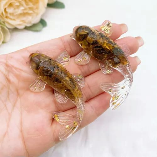 Cristallo di Quarzo Naturale, Gocce di Pietra frantumata, Colla, Decorazione in Resina per Pesci Koi - Quarzo Occhio di Tigre