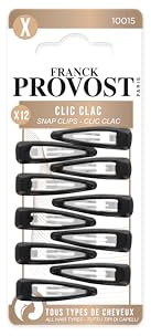 Franck Provost - Lot de 12 Pinces à cheveux Clic Clac - Coiffure - Assortiment de Couleurs Aléatoire