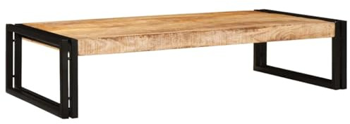 HOMEELIKE Badezimmer Regal 100 x 50 x 23 cm Massivholz Mango und Eisen