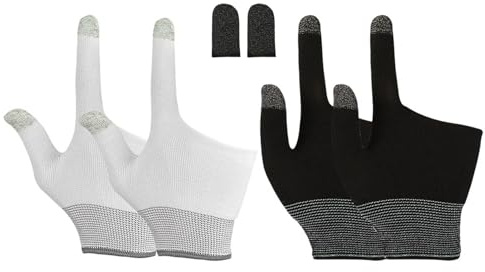 WEKADRIN 3 Pairs Mobile Gaming Finger Gloves Touchscreen Glove for Gaming Thumb Sleeves Finger Sleeves