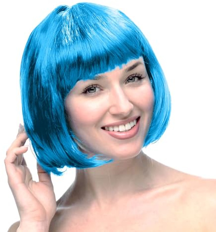 RuFengz Bob Perücke Damen Fasching, Kurzhaarperücke Pagenkopf mit Pony, Karneval Perücken Frauen, Kurze Faschingsperücken, Wig Accessoire für Mottoparty Cospaly