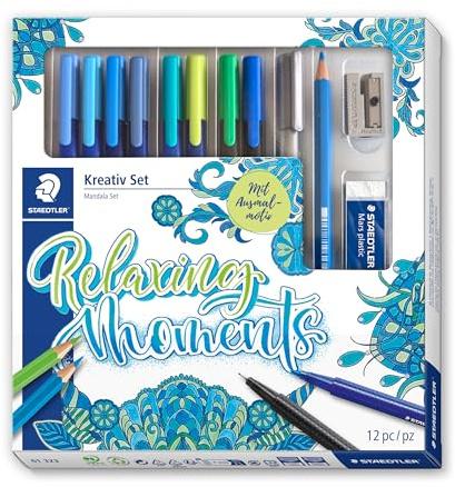 STAEDTLER Hand Lettering Set meTime 12-teilig – Handlettering Stifte mit Fineliner, Textsurfer, Metallic Pen, Kalligraphie Set für Brush Lettering und Faux Calligraphy