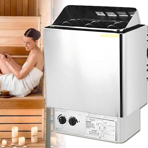 Calefactor Sauna Eléctrico de Acero Inoxidable 4.5kW con Pantalla Digital - Ideal para Baños, Spas y Centros Bienestar