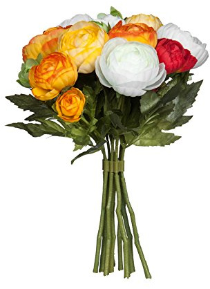 MICA Decorations Bouquet artificiel de renoncules - H22 cm - Orange
