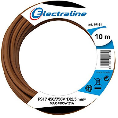 Electraline 13151 - Cable unipolar FS17, sección 1 x 2,5 mm², marrón, 10 m