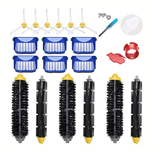 LOVECO iRobot Roomba Ersatzteile Kompatibel für 615 605 696 690 680 681 660 651 614 & 595 585 564 552 Filter, Bürste Zubehörteil Kit