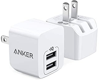 Anker 2-Pack Dual Port 12W USB A Charger Block with Foldable Plug, Charging Box Brick, Cube for iPhone 16 15 14 13 12 Pro Max, Galaxy S22 S21 Note 20