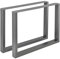 [en.casa] Esstischgestell Makers 2er-Set Couchtischgestell Bankgestell Tischbeine Stahl pulverbeschichtet viereckig Stahlgrau 90x72cm