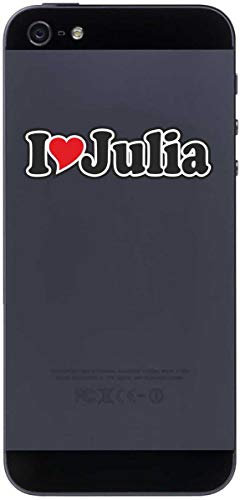 Indigos UG Telefon Aufkleber I Love Julia 50 mm - Telefonaufkleber - Handyaufkleber - Handyskin - Sticker fürs Handy - Smartphone Rückseite