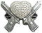 Urban Backwoods Pistols & Heart Gürtelschnalle für Wechselgürtel Buckle