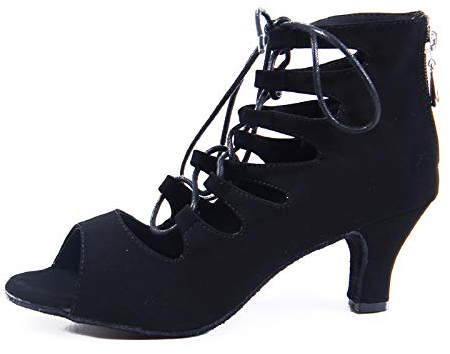 Syrads Damen Standard Latein Tanzschuhe Salsa Tango Walzer Modern Bachata Tanzschuhe Soziale Partei Tanzschuhe 969-Schwarz 6cm-39 EU