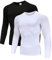Herren 2er Pack Base Layers Tops, Langarm Gym Running Workout T-Shirts für Mann Schwarz/Weiß04-XL